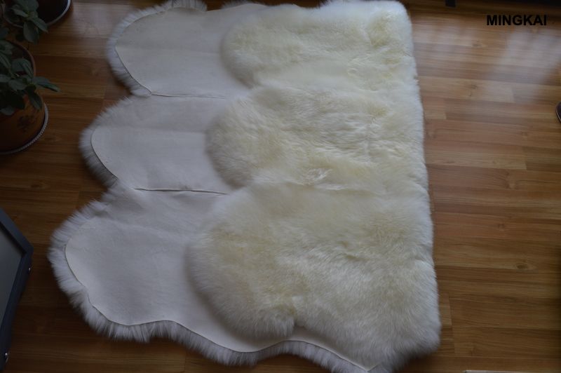 Premium Hand-Tufted Sheepskin Area Rug | Natural Lamb Fur Floor Mat with Soft Suede Backing | Cozy Medium Pile Carpet for Bedroom, Living Room & Office | Hypoallergenic Home Decor