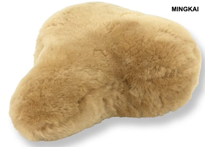 Genuine Sheepskin Bicycle Seat Cushion – Non-Slip, Comfortable & Breathable for Cruiser, Commuter & Mountain Bikes