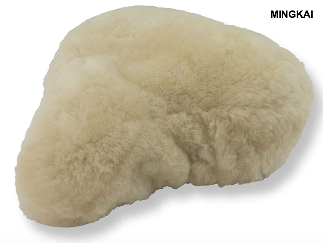 Genuine Sheepskin Bicycle Seat Cushion – Non-Slip, Comfortable & Breathable for Cruiser, Commuter & Mountain Bikes