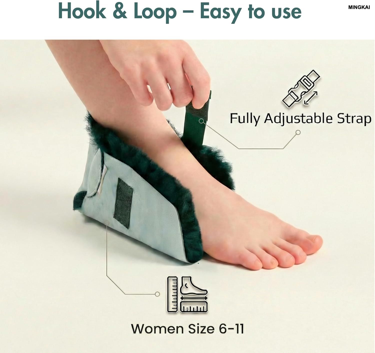 Natural Sheepskin Heel Protectors with Adjustable Straps - Soft Cushioning for Bed Rest, Hospital Recovery & Pressure Relief (Pair)