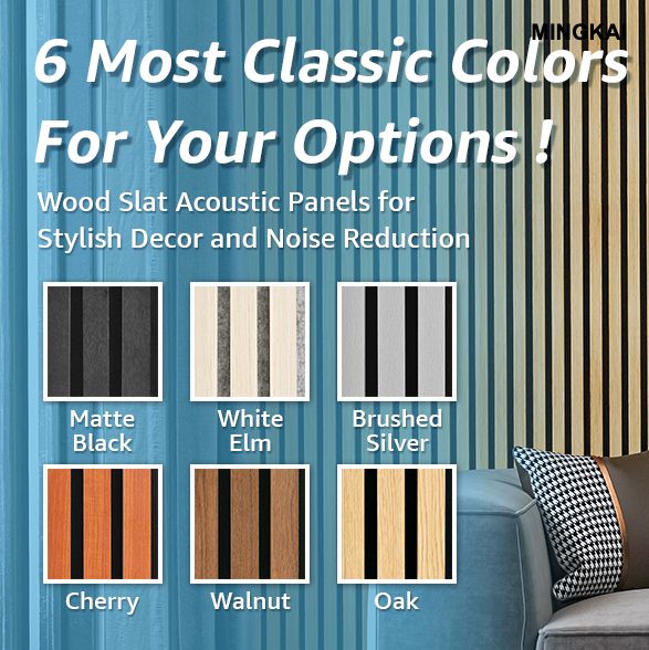 DUMI Wood Slat Acoustic Panels for Wall and Ceiling - 3D Fluted Sound Absorbing Panel with Wood Finish - Walnut