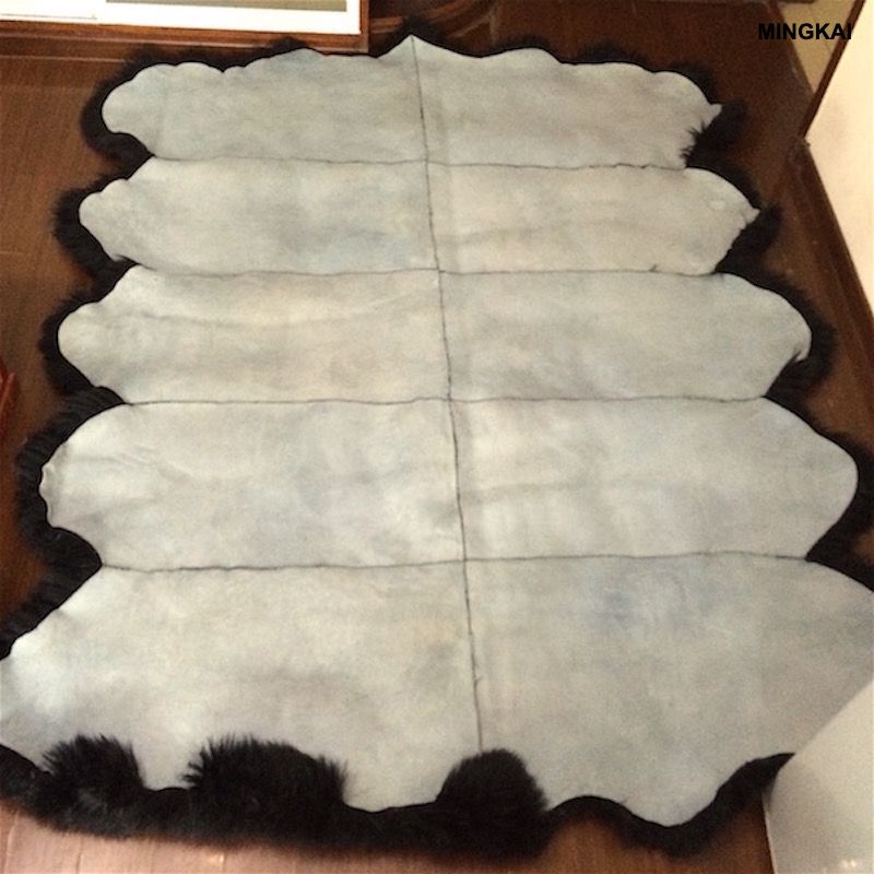 Premium 10-Piece Patchwork Sheepskin Rug | Real Lambskin Wool Floor Carpet | Ultra Soft High Pile Fur Mat | Natural Non-Slip Home Decor (Customizable)