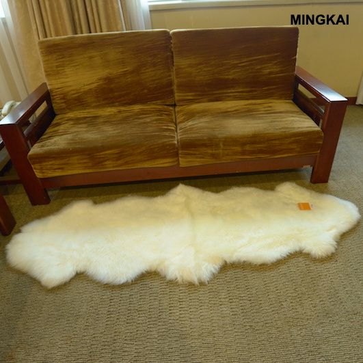Natural Cowhide Sheepskin Rug | Fluffy Fur Floor Mat with Non-Slip Leather Backing | Real Animal Hide Carpet for Living Room, Bedroom & Office | Washable Home Decor (Multi-Color)