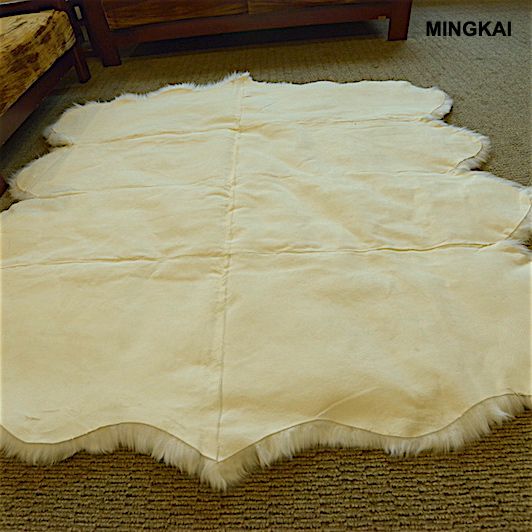 Premium 8-Piece Patchwork Sheepskin Rug | Real Lambskin Wool Floor Carpet | Ultra Soft High Pile Fur Mat | Natural Non-Slip Home Decor (Customizable)