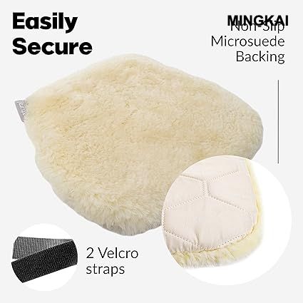 Natural Sheepskin Motorcycle Seat Cushion – Anti-Slip, Breathable & Supportive for Riders | Ultra-Comfortable Ride