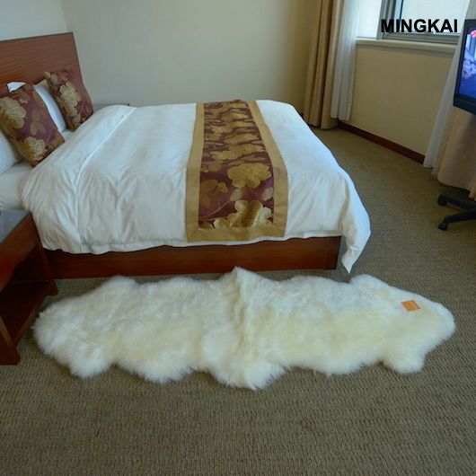 Natural Cowhide Sheepskin Rug | Fluffy Fur Floor Mat with Non-Slip Leather Backing | Real Animal Hide Carpet for Living Room, Bedroom & Office | Washable Home Decor (Multi-Color)