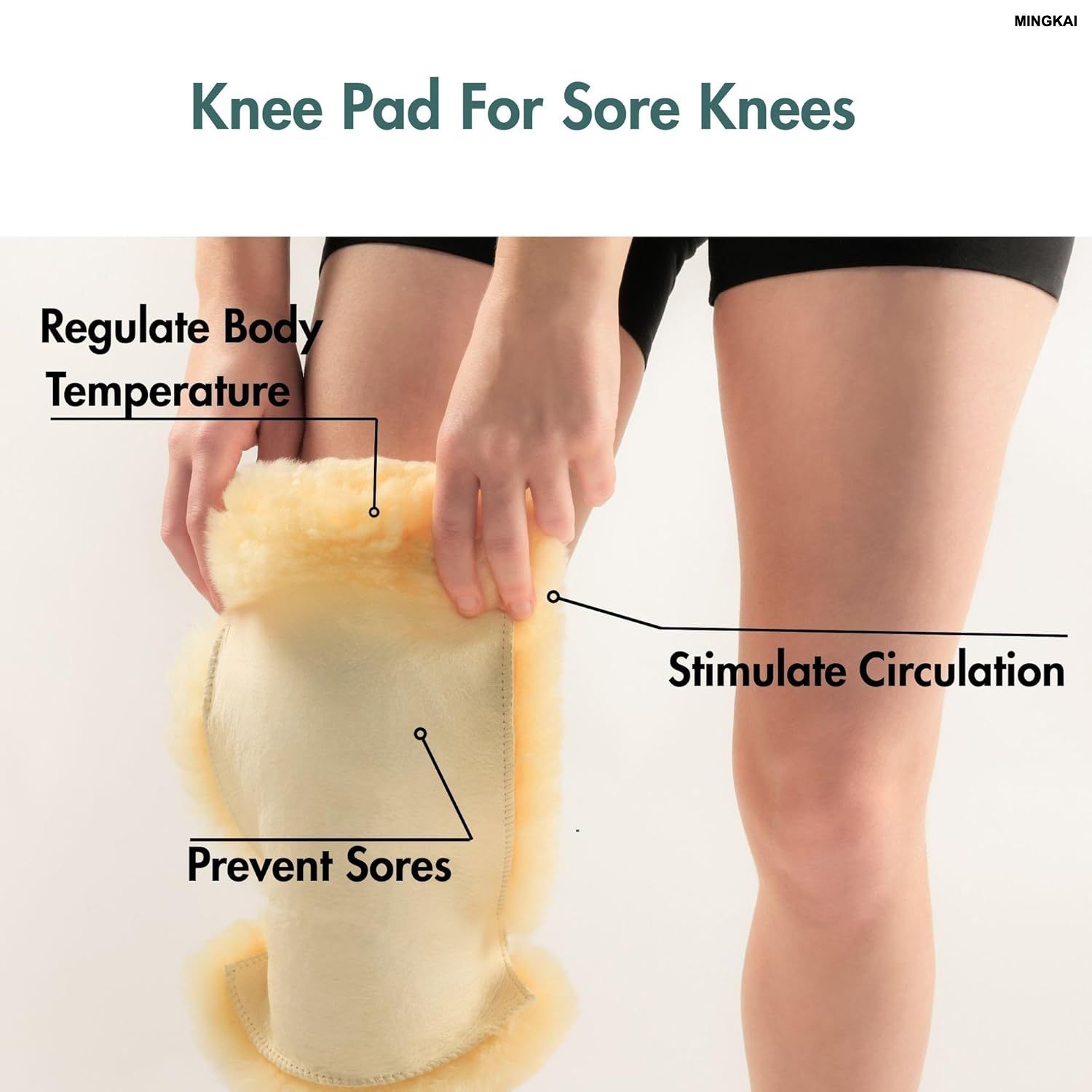 Natural Sheepskin Knee Protectors – Medical-Grade Orthopedic Knee Cushions with Adjustable Straps for Arthritis, Joint Pain & Pressure Relief (Pair)