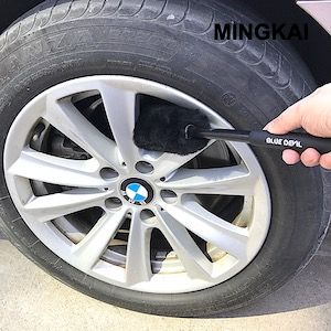 DUMI 3-Pack Car Wheel Brush Set - Scratch-Free Rubber Tips & Metal-Free Design for Safe Detailing on All Vehicles (Cars, Trucks, SUVs, EVs) - Premium Sheepskin Durable Wheel Cleaning Kit