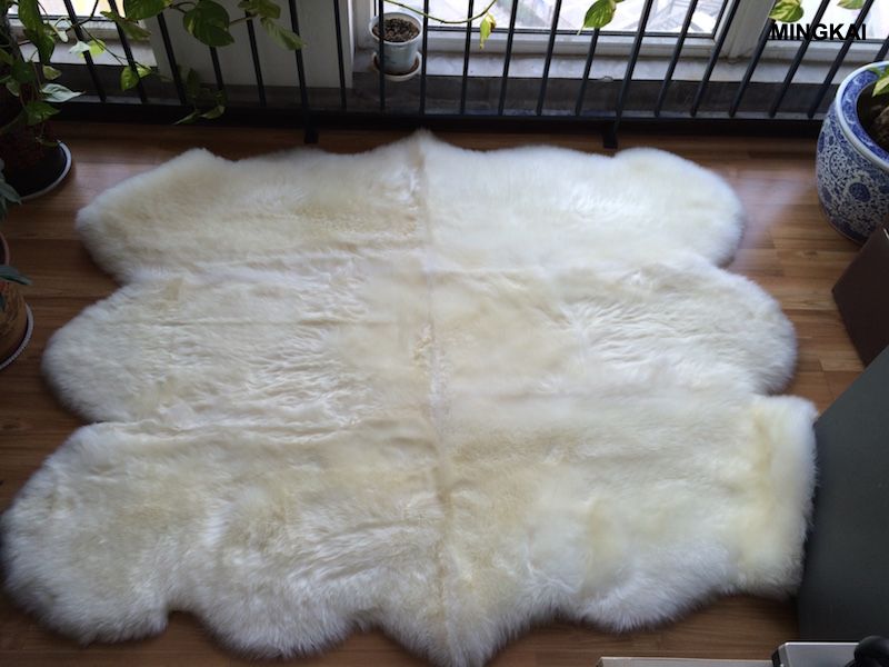 Premium Hand-Tufted Sheepskin Area Rug | Natural Lamb Fur Floor Mat with Soft Suede Backing | Cozy Medium Pile Carpet for Bedroom, Living Room & Office | Hypoallergenic Home Decor