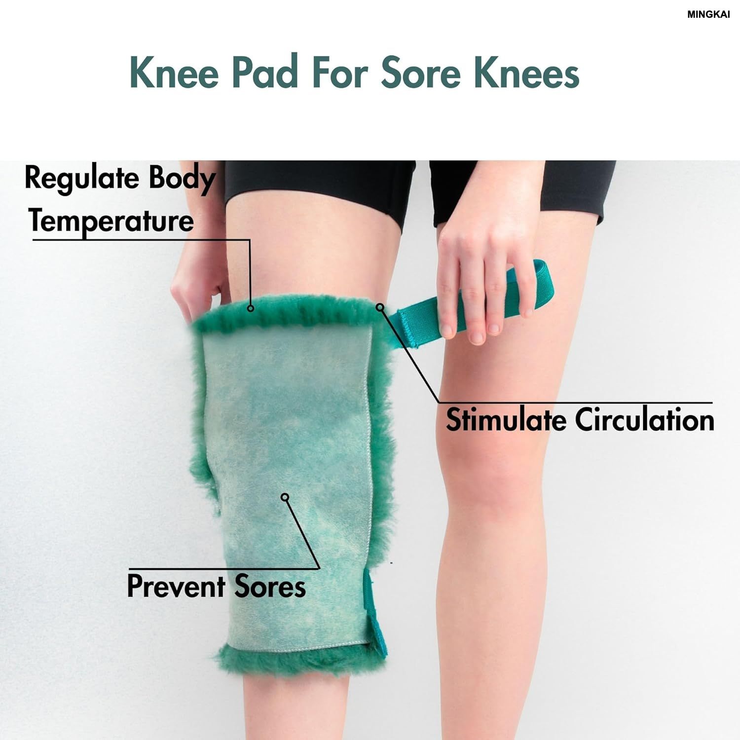 Natural Sheepskin Knee Protectors – Medical-Grade Orthopedic Knee Cushions with Adjustable Straps for Arthritis, Joint Pain & Pressure Relief (Pair)