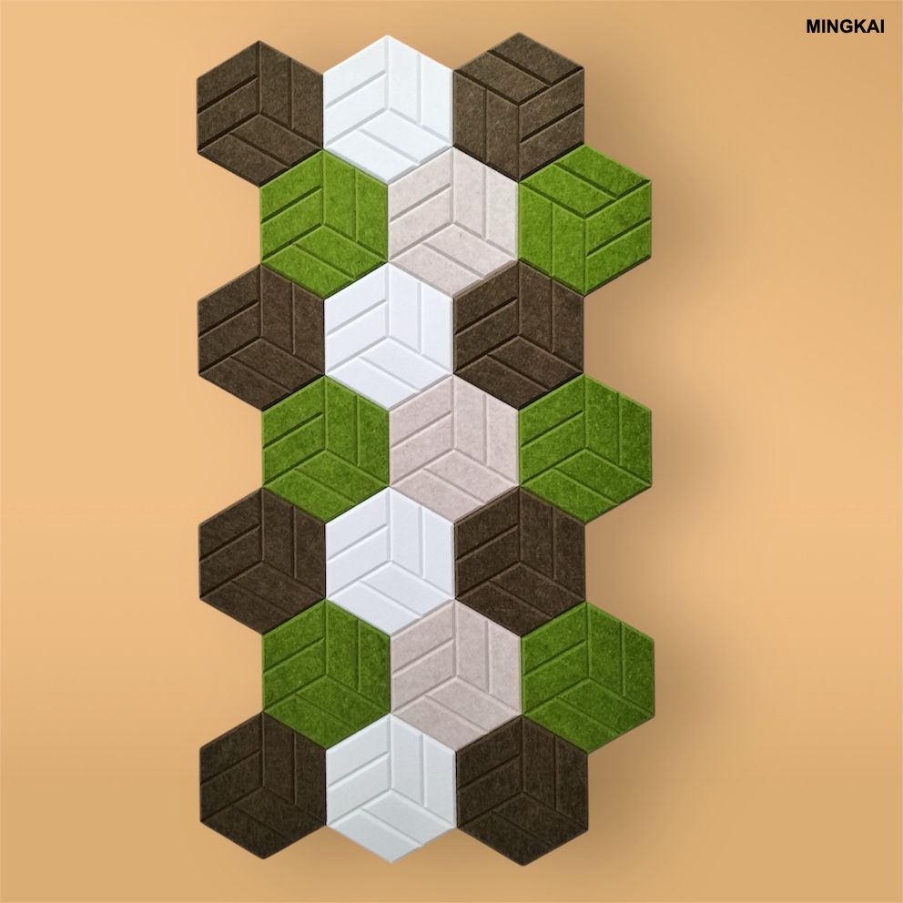 DUMI Sonic Acoustics Hexagon Acoustic Panels – 14”x12”x0.4” High Density Soundproofing Foam, Beveled Edge Sound Absorbing Panels for Wall, Studio, Office, Home Theater