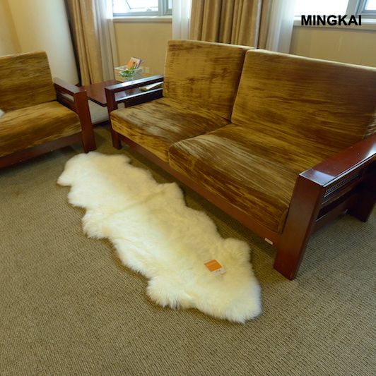 Natural Cowhide Sheepskin Rug | Fluffy Fur Floor Mat with Non-Slip Leather Backing | Real Animal Hide Carpet for Living Room, Bedroom & Office | Washable Home Decor (Multi-Color)