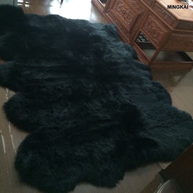 Premium 10-Piece Patchwork Sheepskin Rug | Real Lambskin Wool Floor Carpet | Ultra Soft High Pile Fur Mat | Natural Non-Slip Home Decor (Customizable)