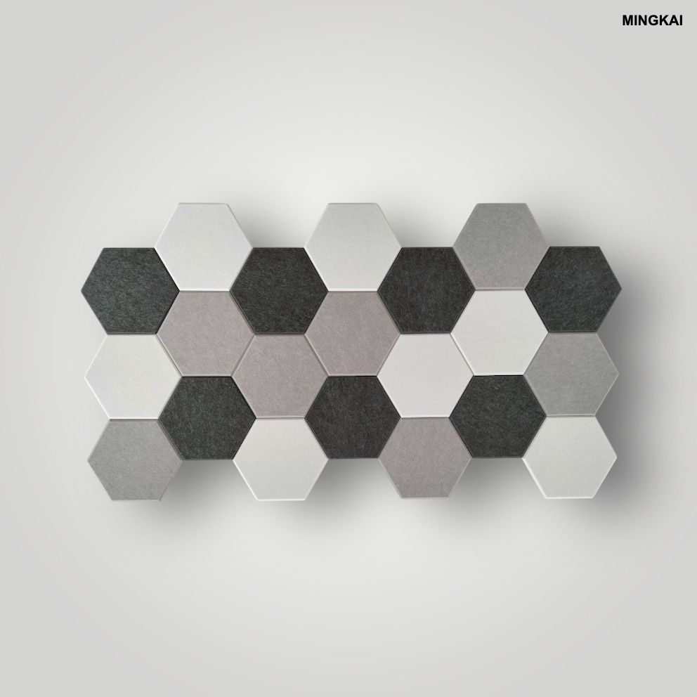 DUMI Sonic Acoustics Hexagon Acoustic Panels – 14”x12”x0.4” High Density Soundproofing Foam, Beveled Edge Sound Absorbing Panels for Wall, Studio, Office, Home Theater