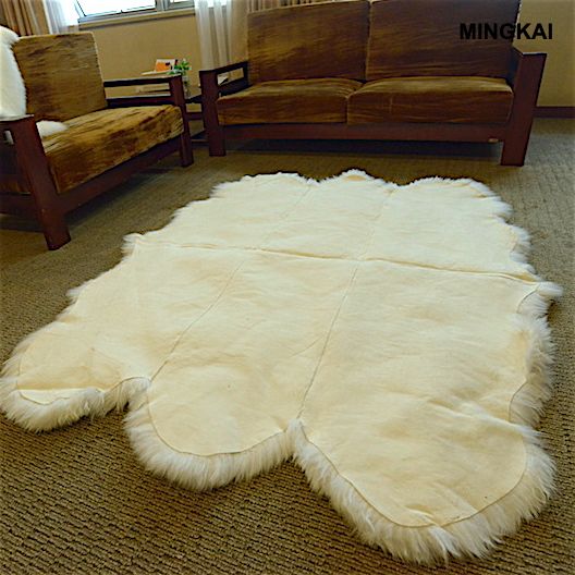Premium Hand-Tufted Sheepskin Area Rug | Natural Lamb Fur Floor Mat with Soft Suede Backing | Cozy Medium Pile Carpet for Bedroom, Living Room & Office | Hypoallergenic Home Decor