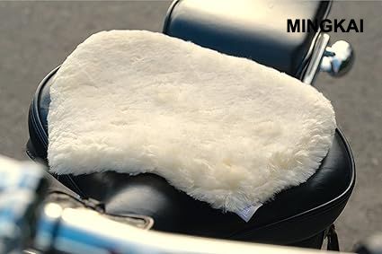 Natural Sheepskin Motorcycle Seat Cushion – Anti-Slip, Breathable & Supportive for Riders | Ultra-Comfortable Ride
