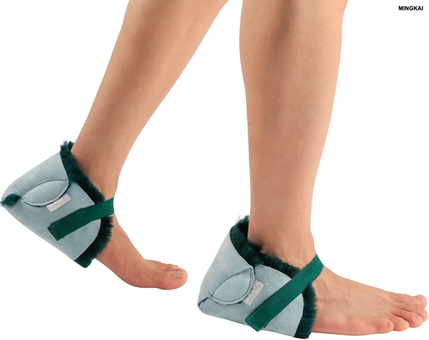 Natural Sheepskin Heel Protectors with Adjustable Straps - Soft Cushioning for Bed Rest, Hospital Recovery & Pressure Relief (Pair)