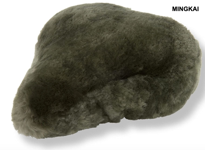 Genuine Sheepskin Bicycle Seat Cushion – Non-Slip, Comfortable & Breathable for Cruiser, Commuter & Mountain Bikes